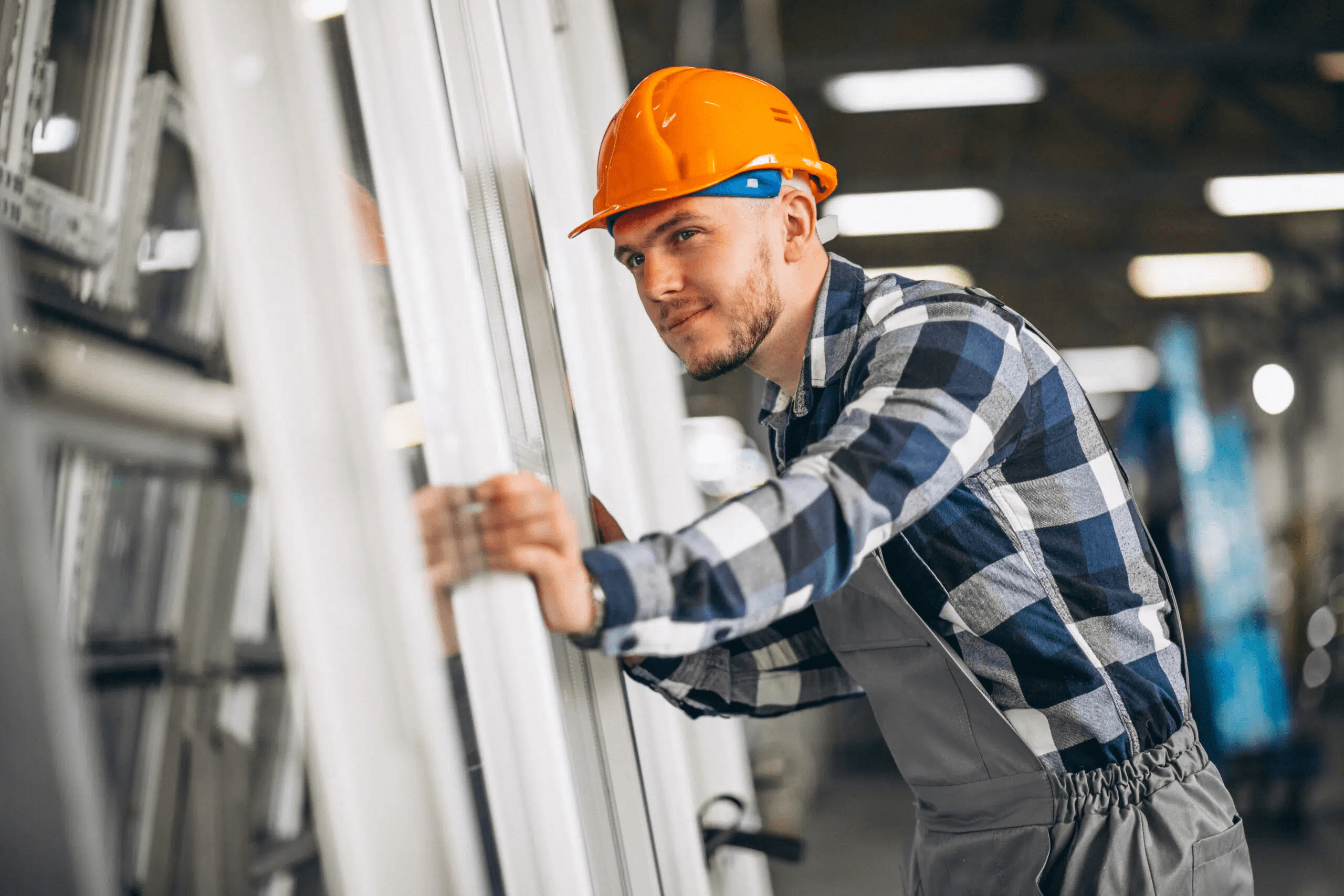 experto trabajando en estructuras metálicas